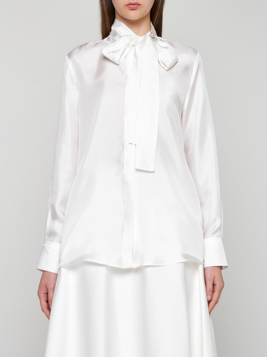 BLANCA VITA Camicia Campanula In Seta Con Fiocco