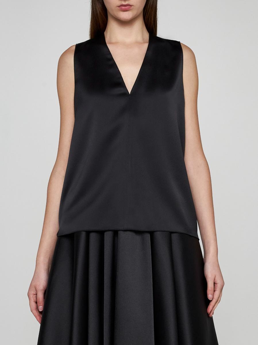 BLANCA VITA Top Tropeche In Raso