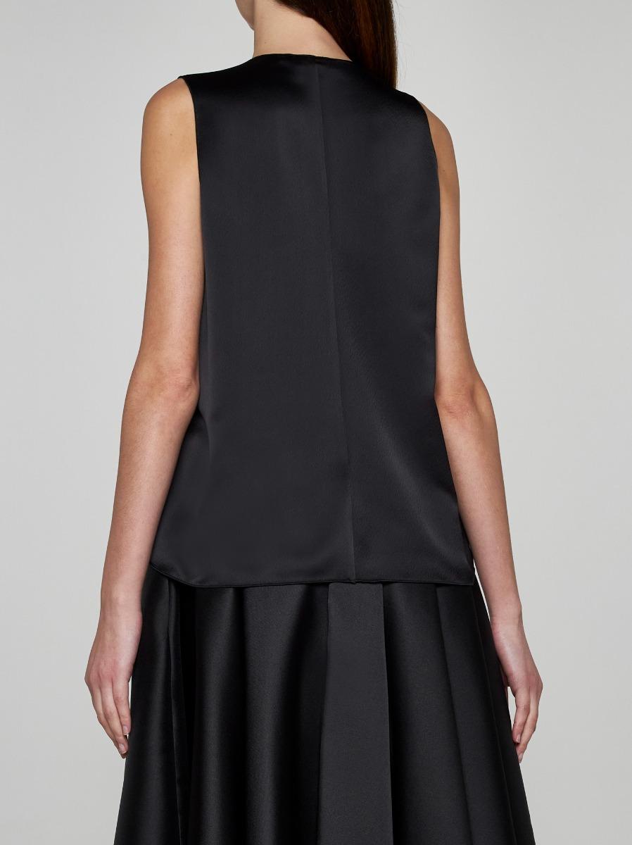 BLANCA VITA Top Tropeche In Raso