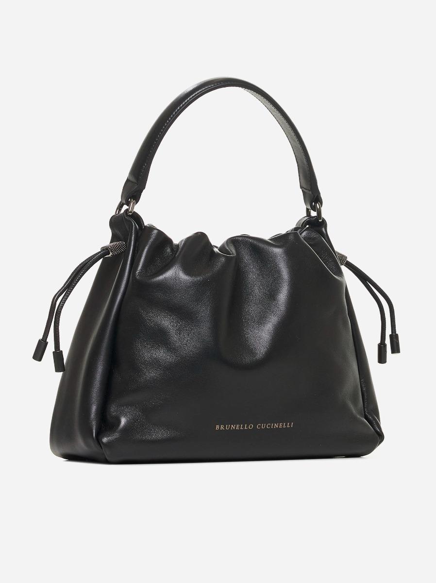 BRUNELLO CUCINELLI Borsa A Mano Bucket Mellow Piccola Nera