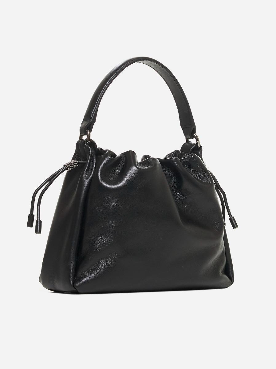 BRUNELLO CUCINELLI Borsa A Mano Bucket Mellow Piccola Nera