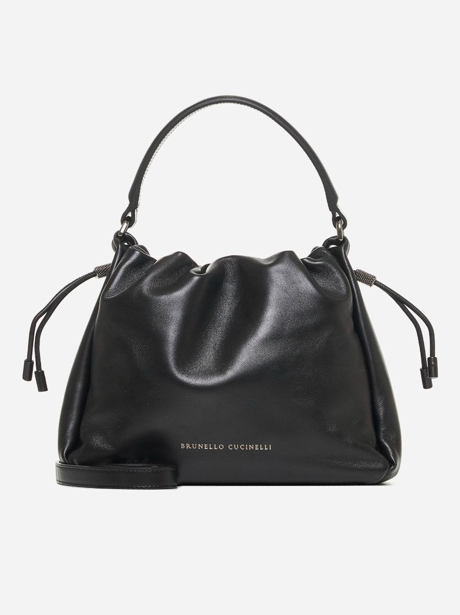 BRUNELLO CUCINELLI Borsa a mano Bucket Mellow piccola nera