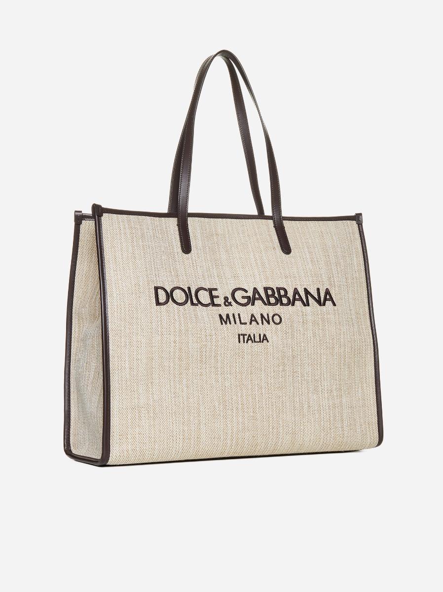 DOLCE & GABBANA Borsa Shopping Grande In Tela Con Logo