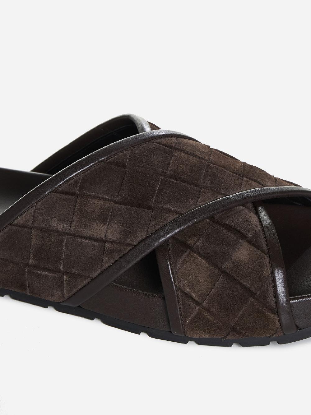 BOTTEGA VENETA Sandali Tarik In Suede Intrecciato