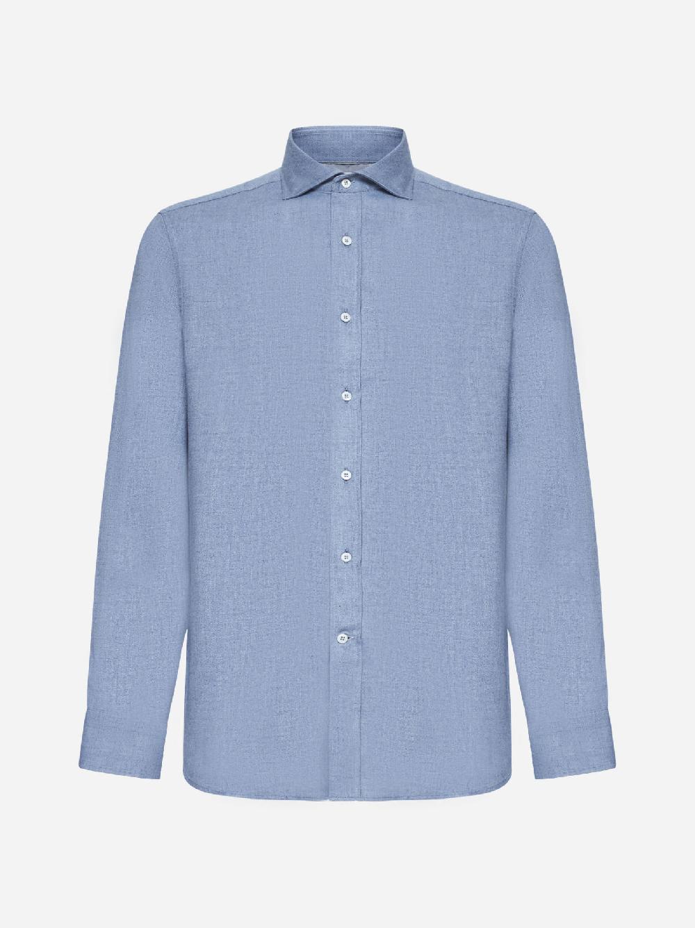 BRUNELLO CUCINELLI Camicia in cotone e lyocell