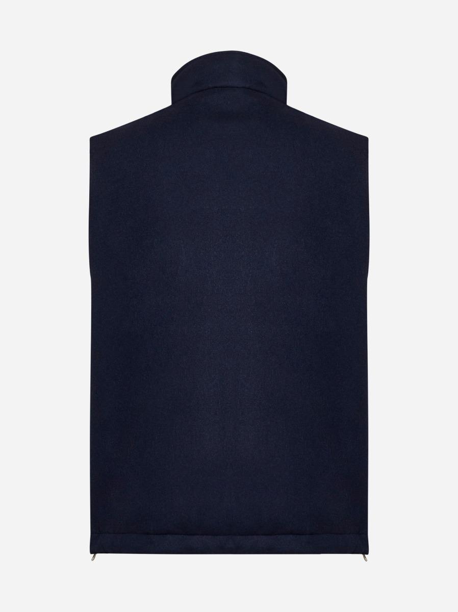 BRUNELLO CUCINELLI Gilet Imbottito In Flanella Blu