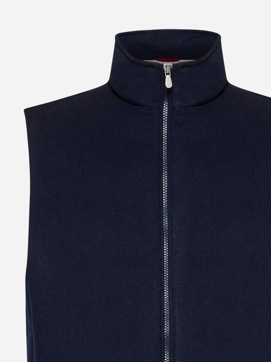 BRUNELLO CUCINELLI Gilet Imbottito In Flanella Blu