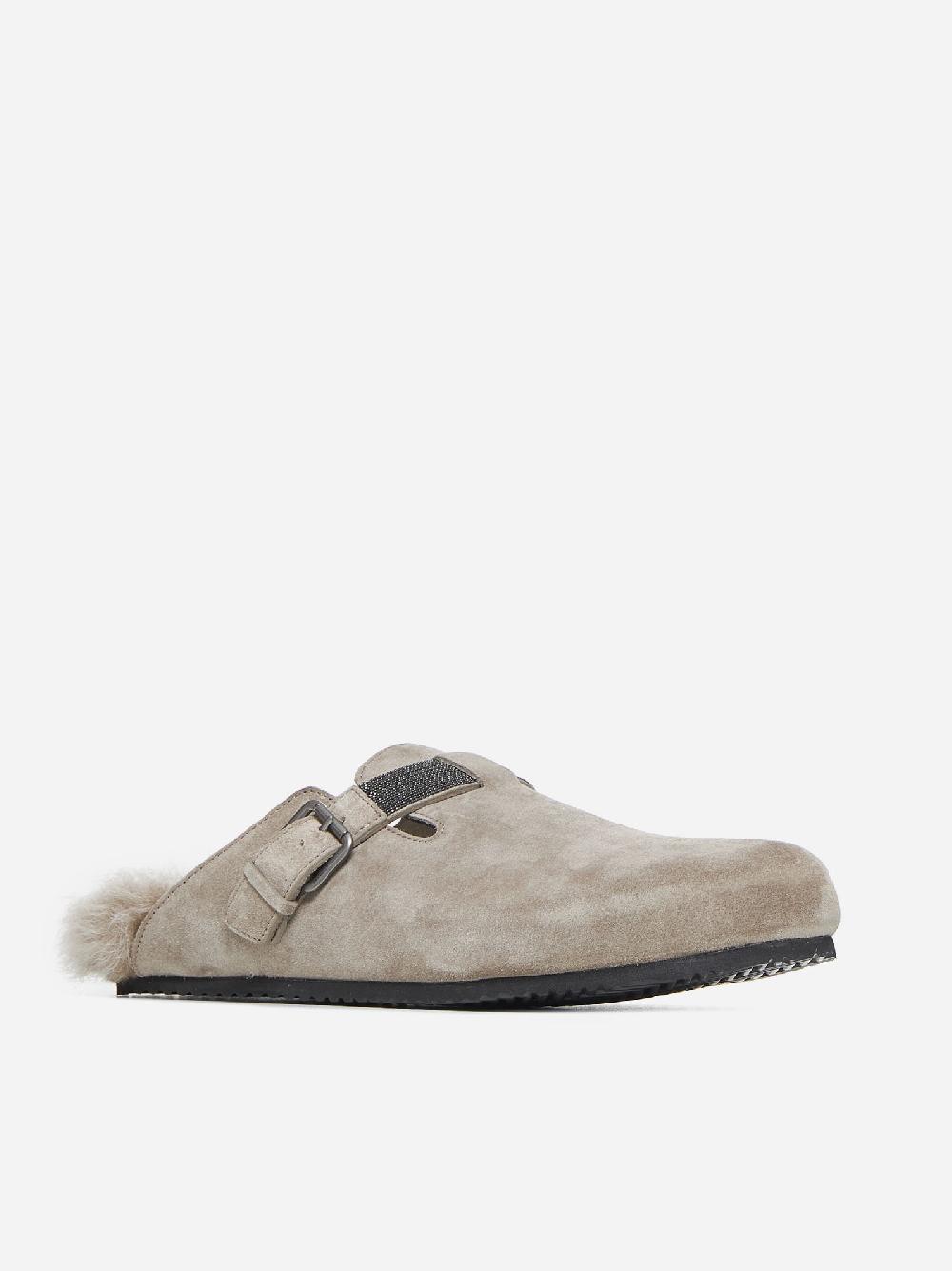 BRUNELLO CUCINELLI Mules In Pelle Scamosciata