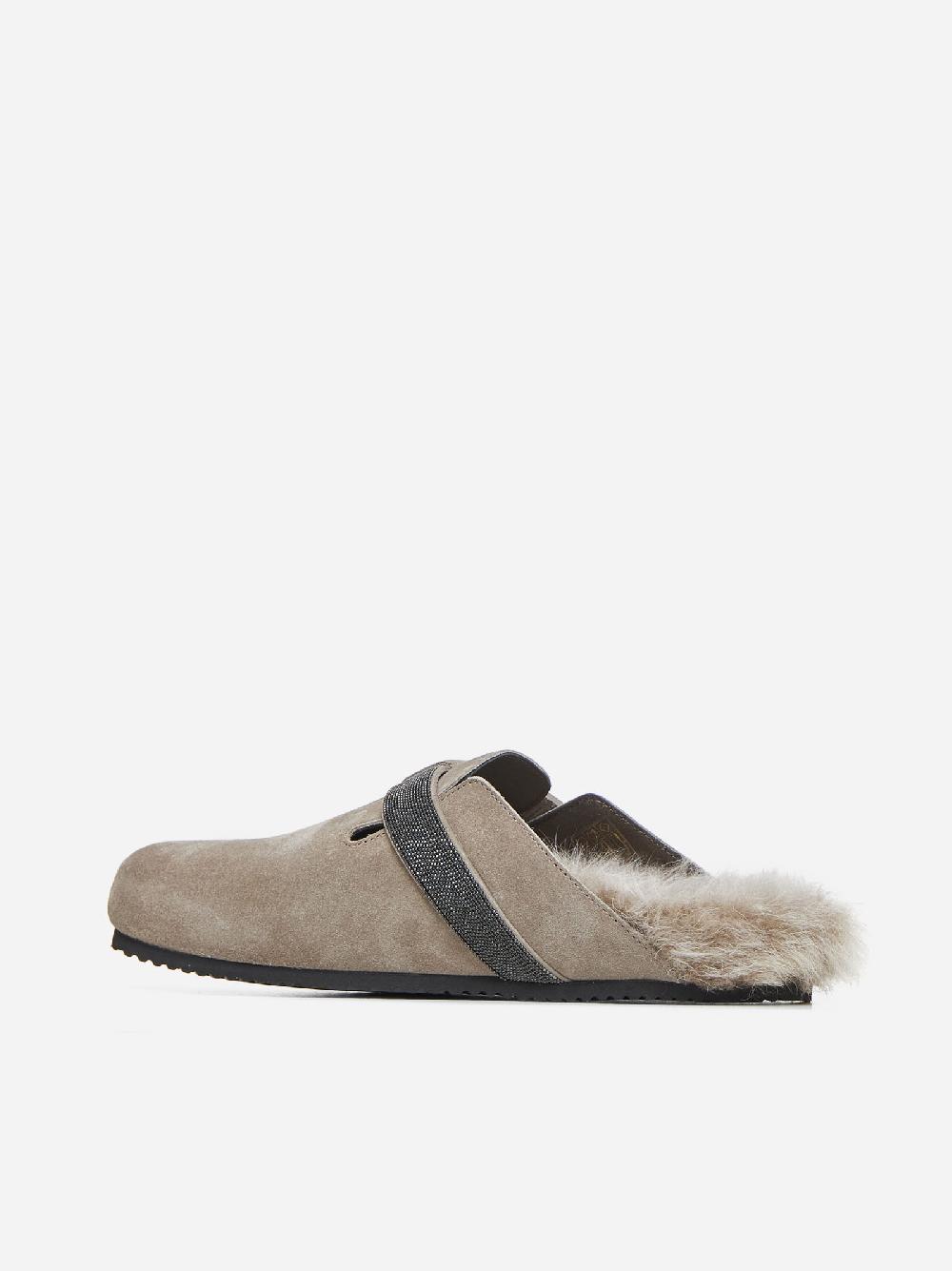 BRUNELLO CUCINELLI Mules In Pelle Scamosciata