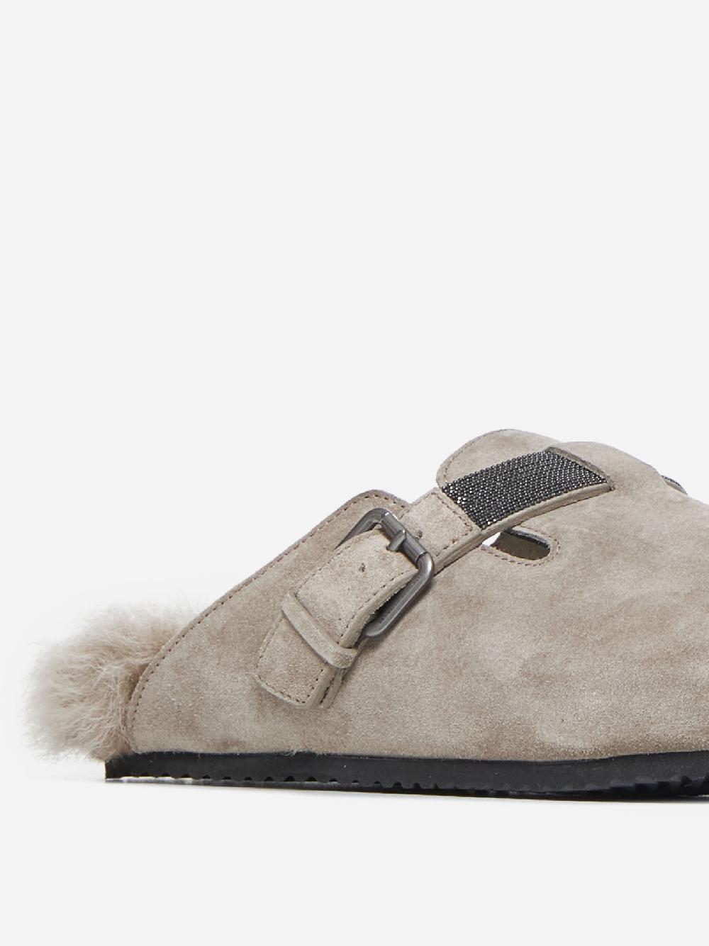 BRUNELLO CUCINELLI Mules In Pelle Scamosciata
