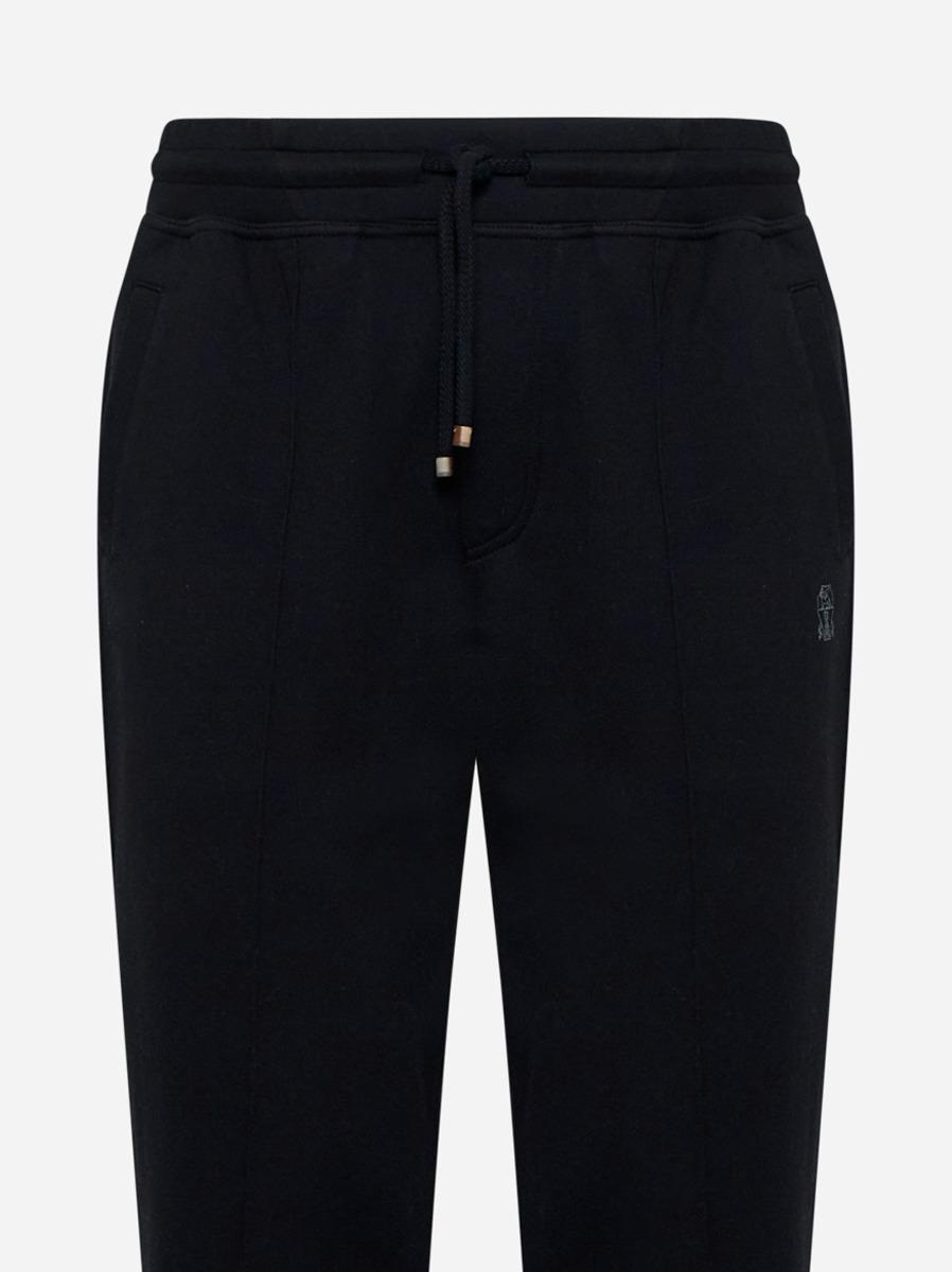 BRUNELLO CUCINELLI Pantaloni In Felpa Double Nera