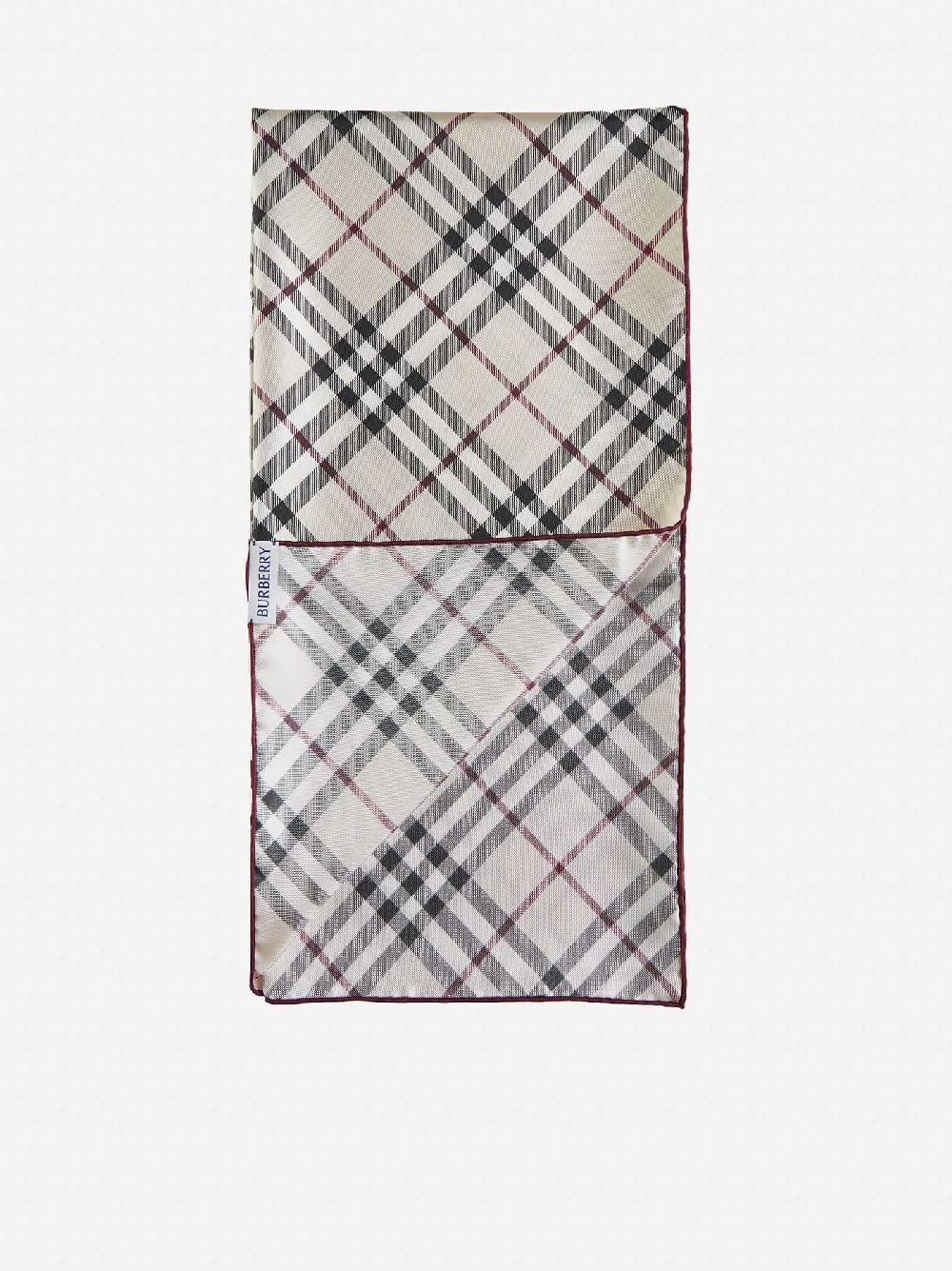 BURBERRY Foulard In Twill Di Seta Check Beige