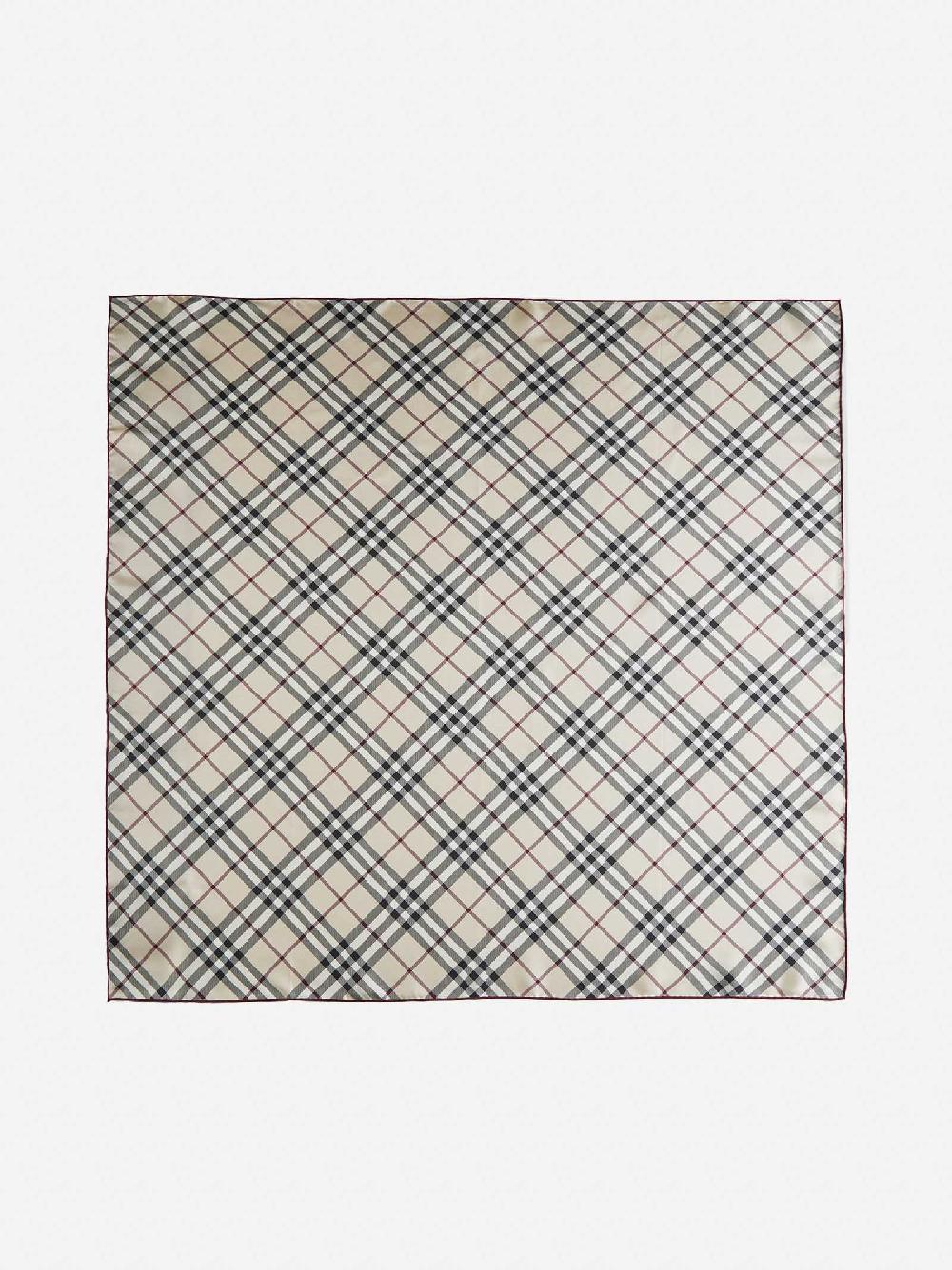 BURBERRY Foulard In Twill Di Seta Check Beige