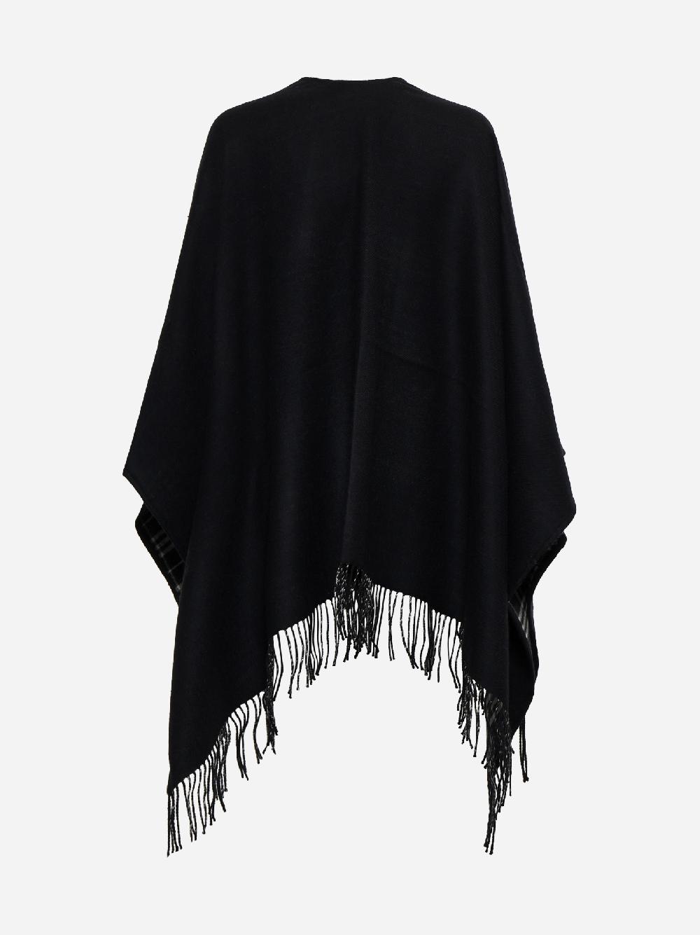 BURBERRY Mantella Reversibile In Lana Check Nera