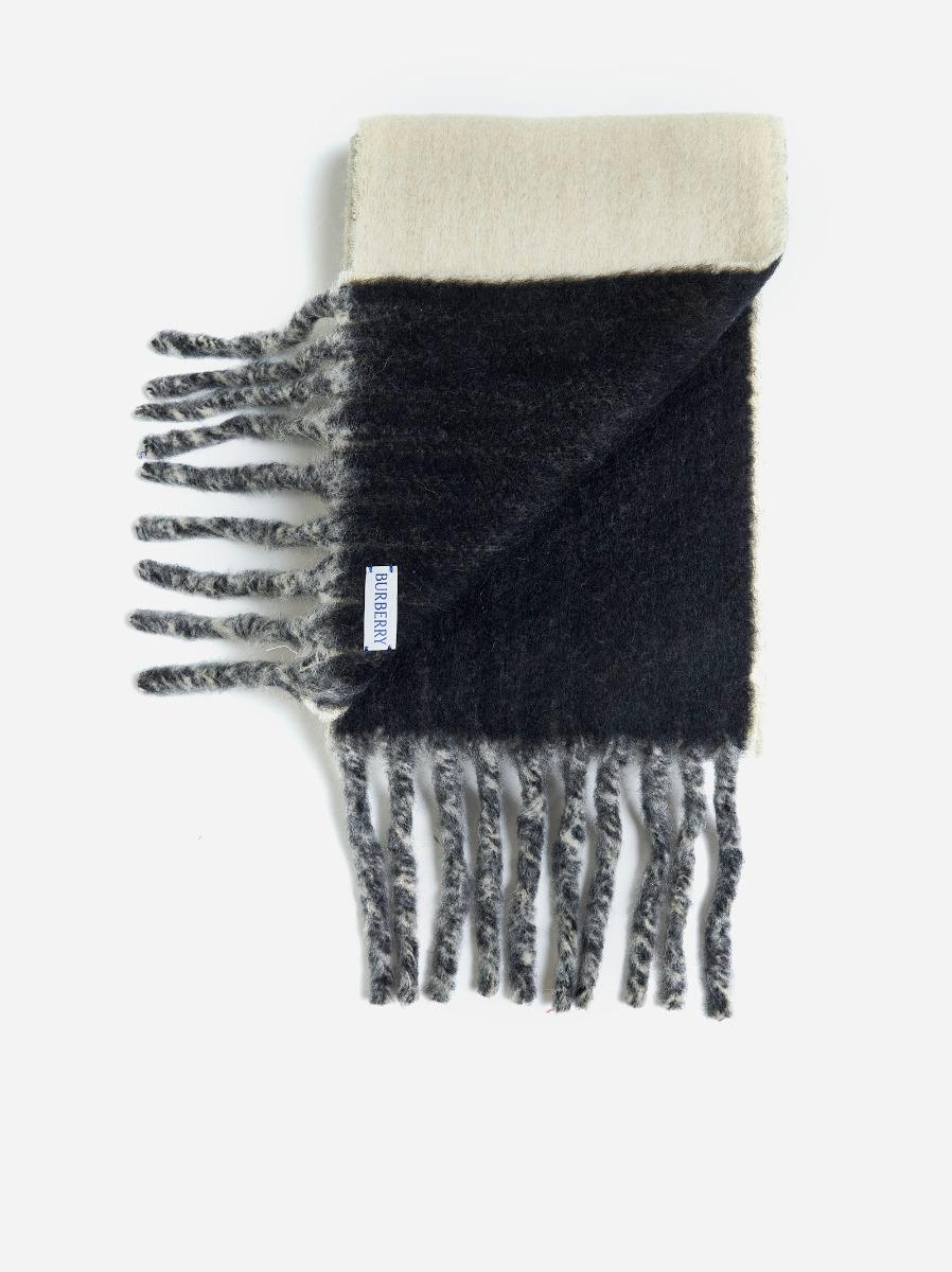 BURBERRY Sciarpa Reversibile Beige Con Logo