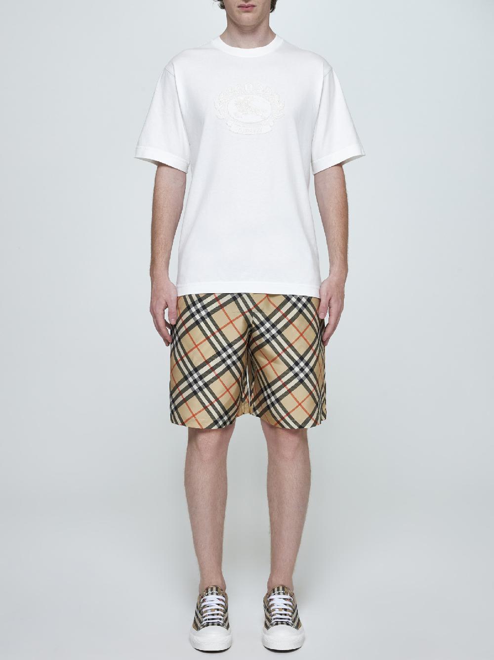 BURBERRY Shorts In Seta A Stampa Check