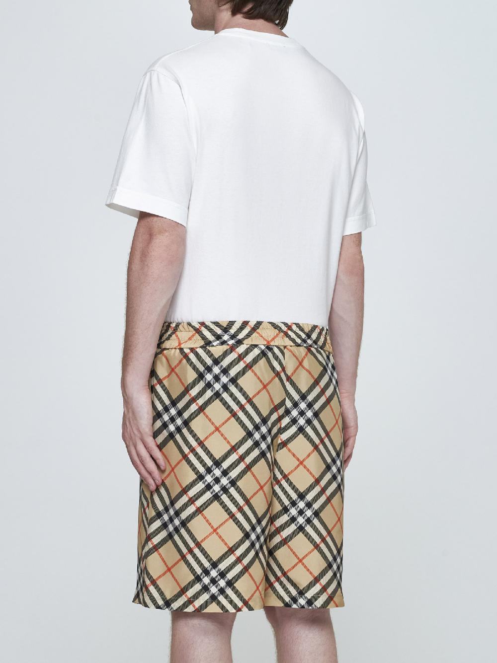 BURBERRY Shorts In Seta A Stampa Check