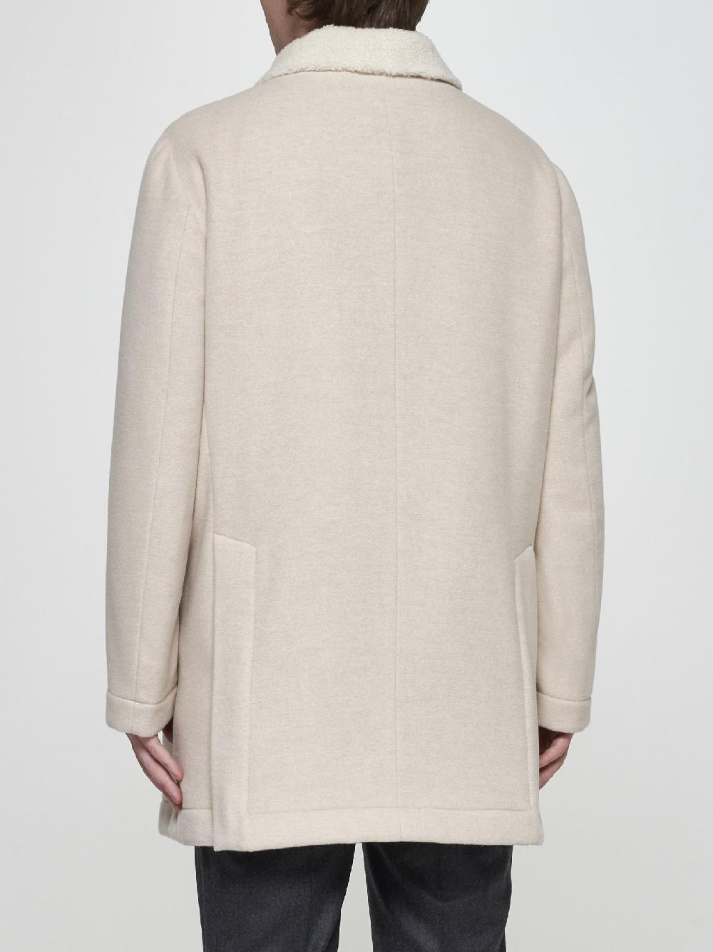 BRUNELLO CUCINELLI Caban In Cashmere Avorio Con Fodera In Shearling