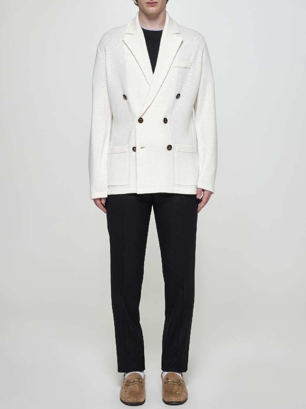 BRUNELLO CUCINELLI Cardigan Stile Giacca In Cashmere Bianco