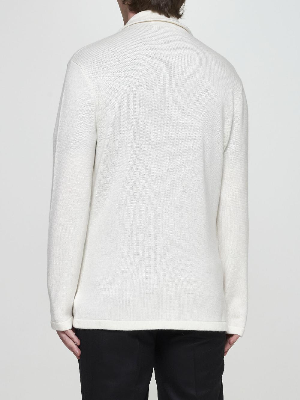 BRUNELLO CUCINELLI Cardigan Stile Giacca In Cashmere Bianco