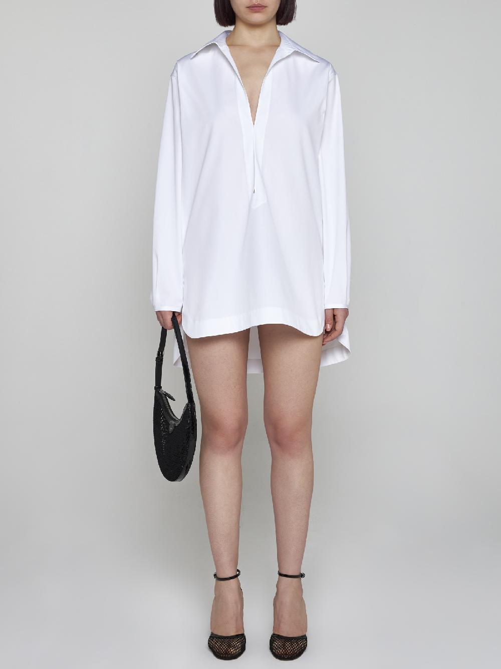 ALAÏA Chemisier A Tunica In Popeline Di Cotone Bianco