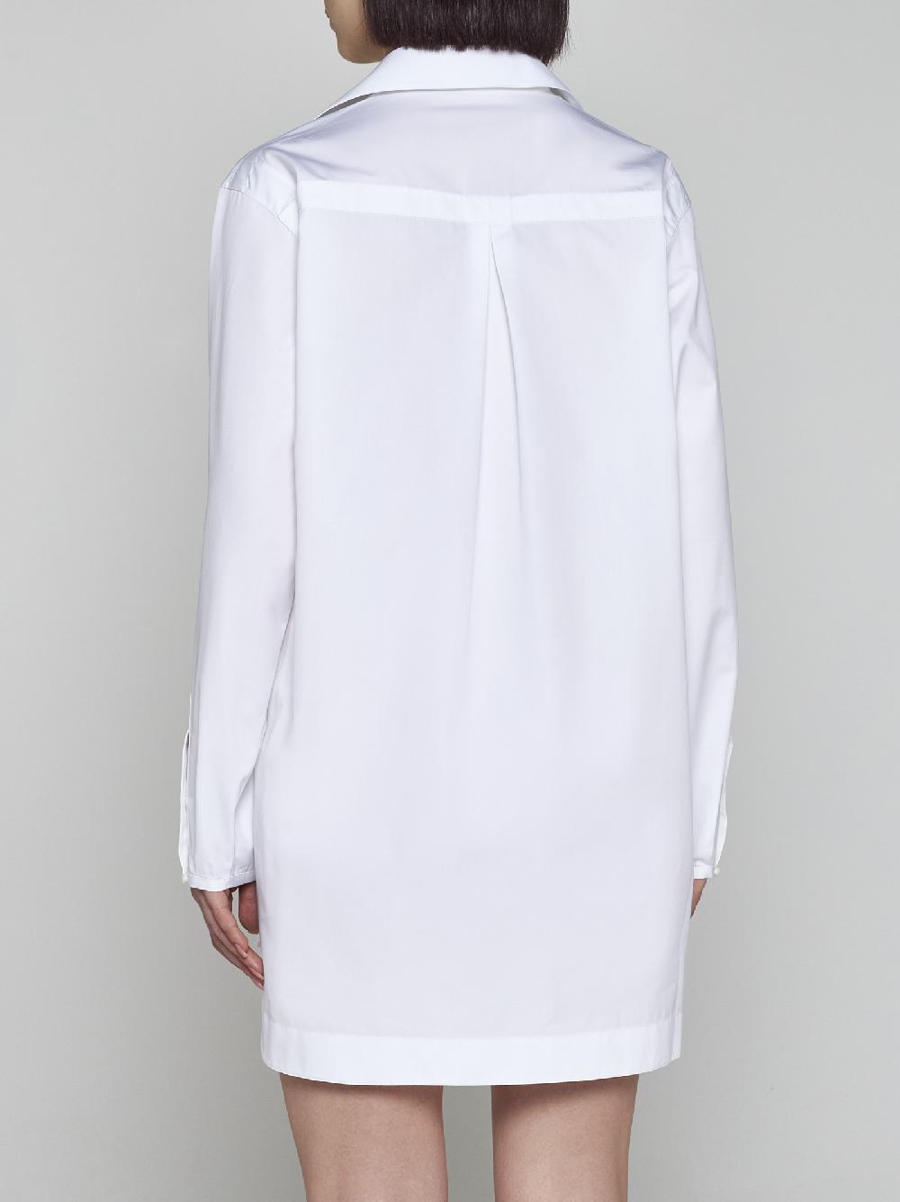 ALAÏA Chemisier A Tunica In Popeline Di Cotone Bianco