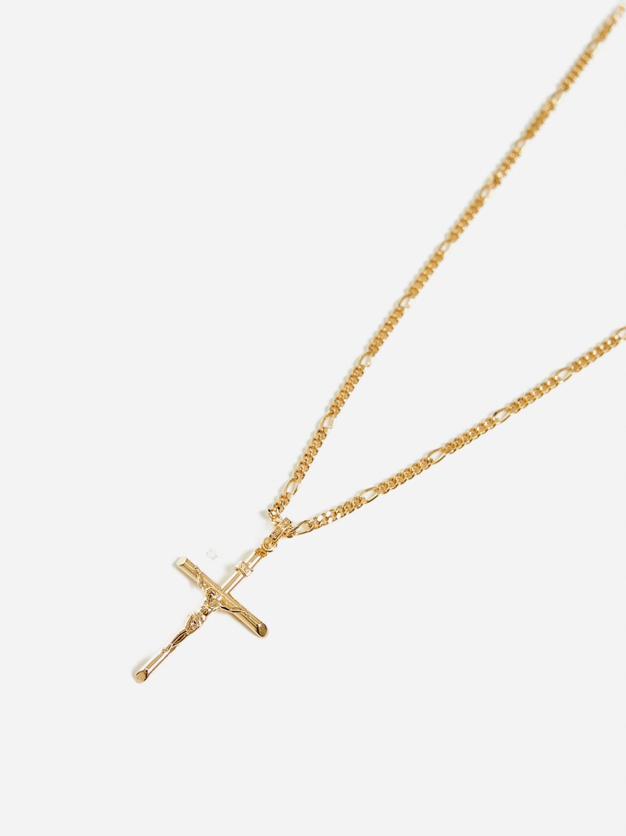 DOLCE & GABBANA Collana In Ottone Dorato Con Ciondolo Croce