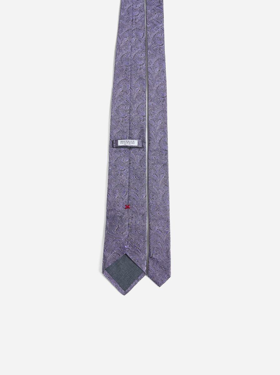 BRUNELLO CUCINELLI Cravatta In Paisley Jacquard Di Seta