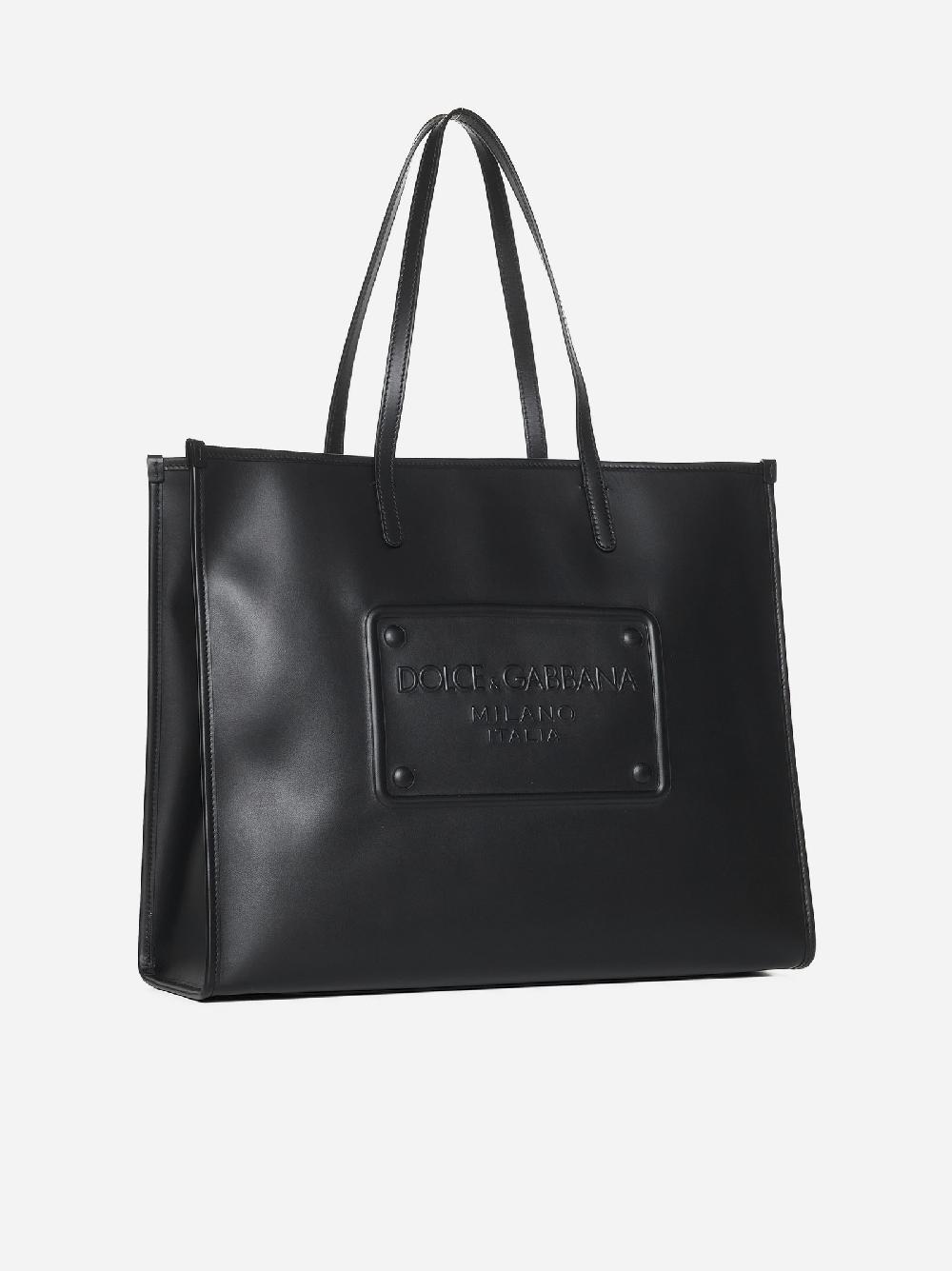 DOLCE & GABBANA Borsa Tote Grande In Pelle Con Logo