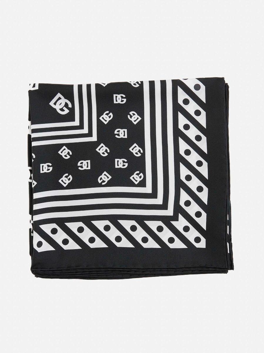 DOLCE & GABBANA Foulard in seta a stampa DG