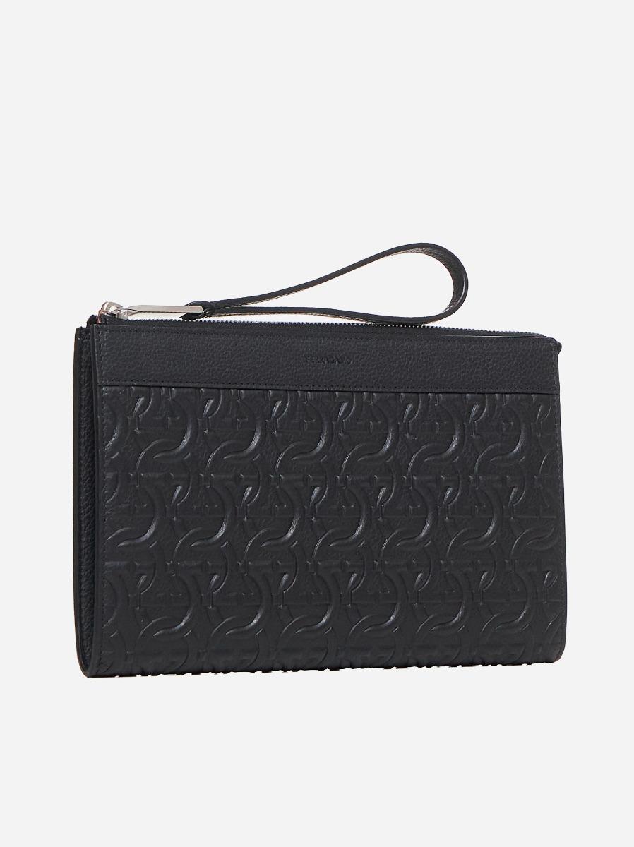 FERRAGAMO Clutch Travel In Pelle Gancini