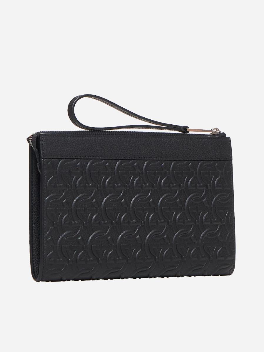 FERRAGAMO Clutch Travel In Pelle Gancini