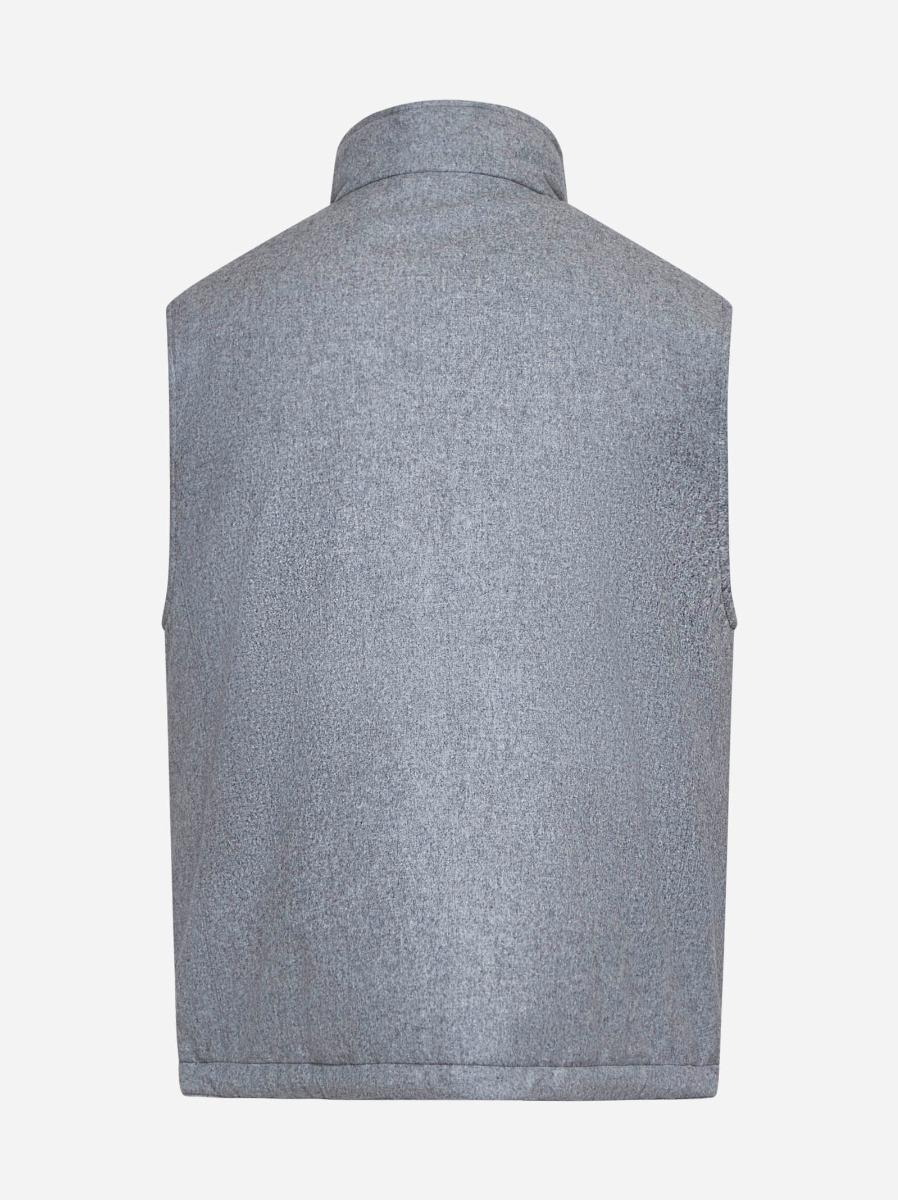 BRUNELLO CUCINELLI Gilet Imbottito In Flanella Grigia