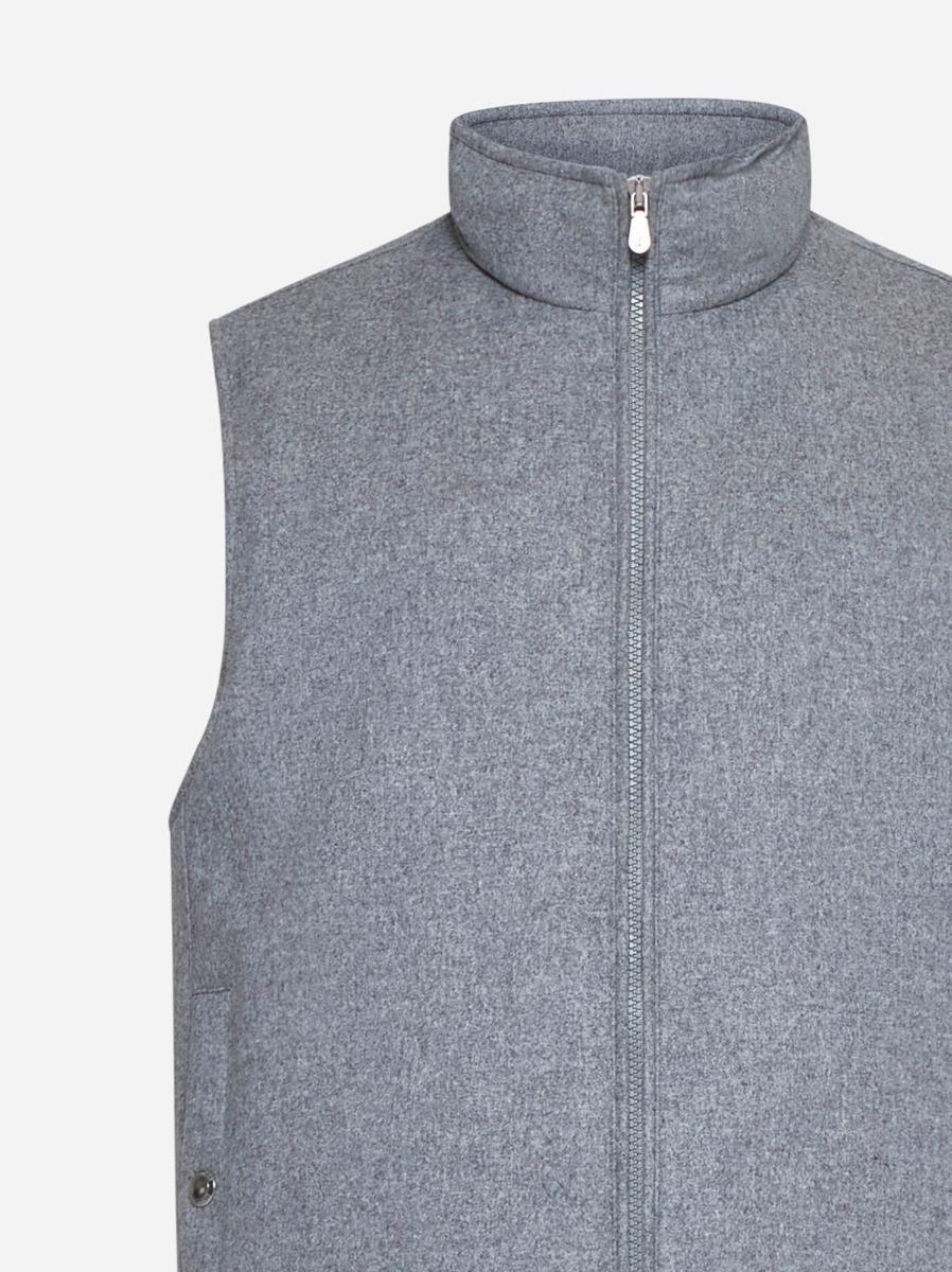 BRUNELLO CUCINELLI Gilet Imbottito In Flanella Grigia