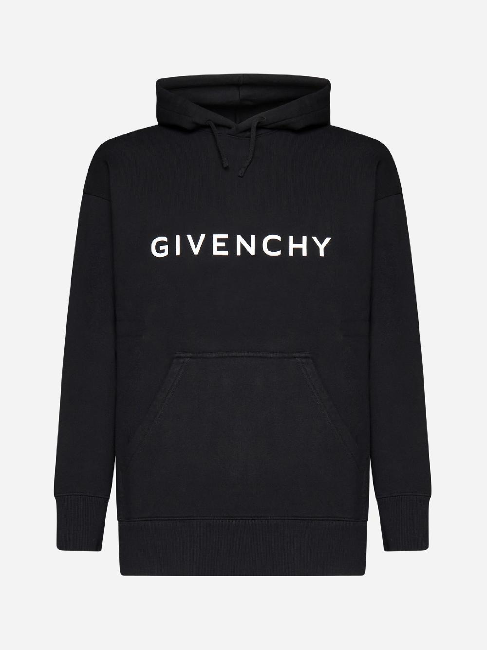 GIVENCHY Felpa in cotone con cappuccio e logo