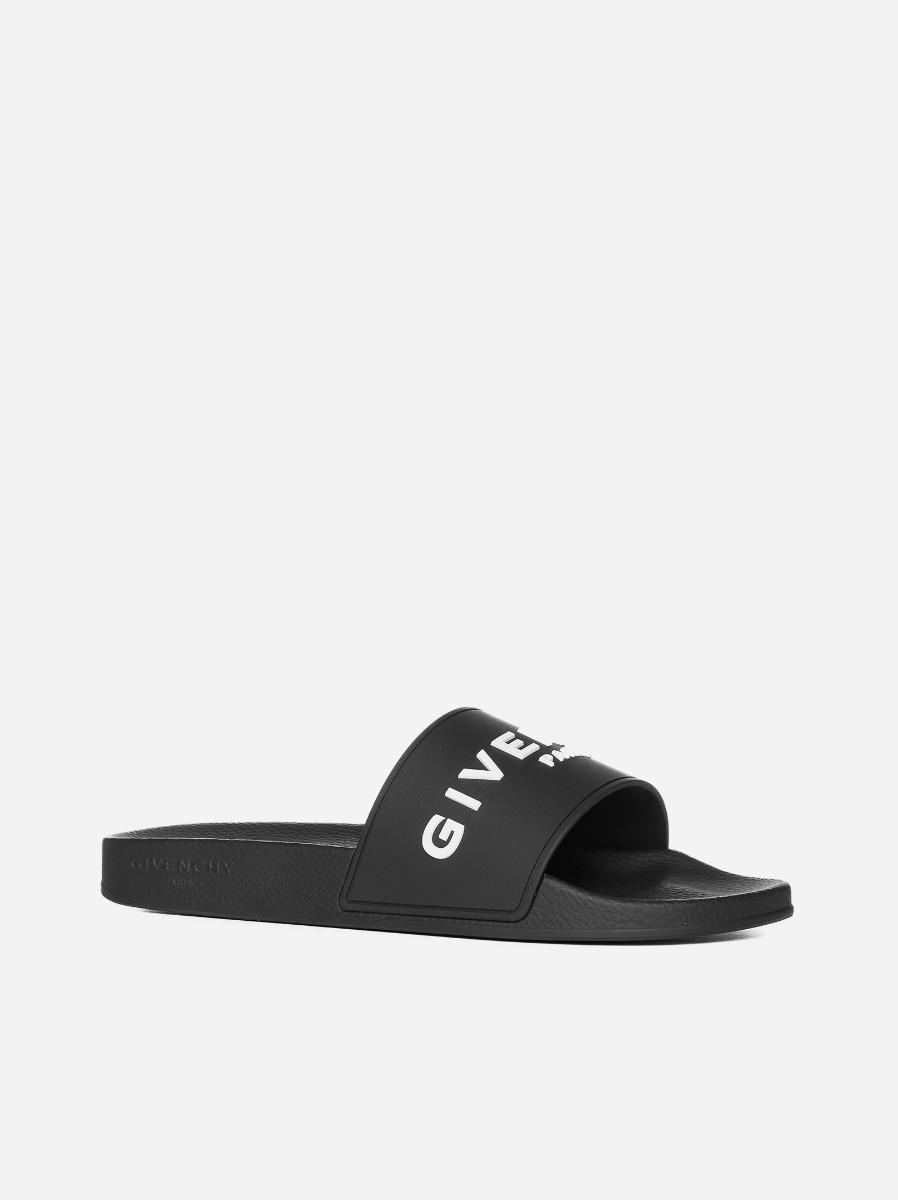 GIVENCHY Slides Flat In Gomma Con Logo