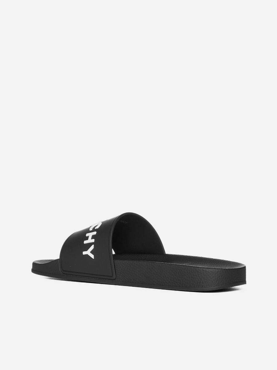 GIVENCHY Slides Flat In Gomma Con Logo