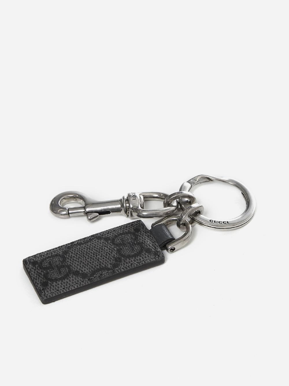 GUCCI Portachiavi In Tessuto GG E Pelle