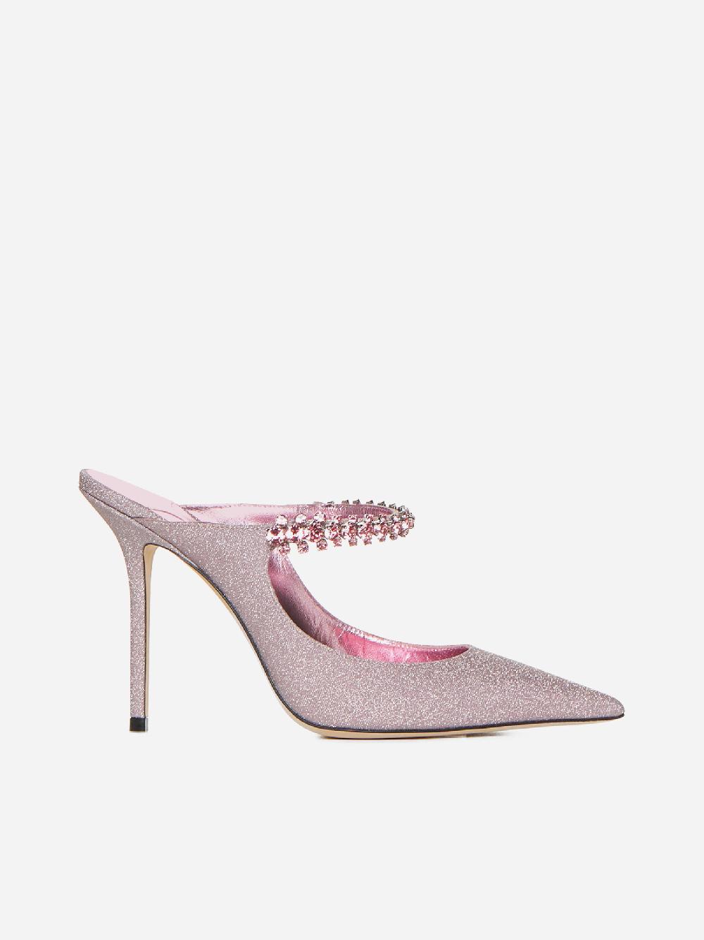 JIMMY CHOO Mules Bing in tessuto con cristalli