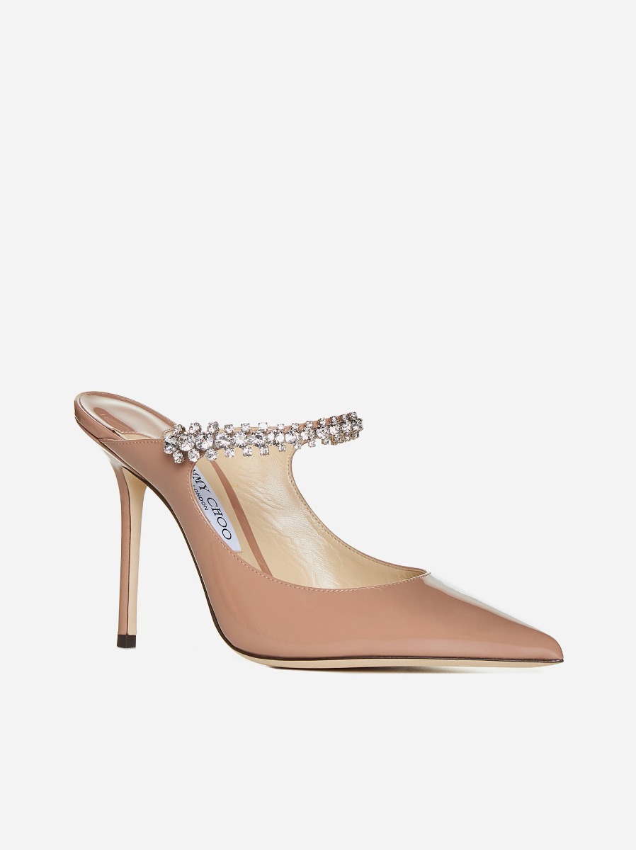 JIMMY CHOO Mules Bing In Vernice Con Cristalli