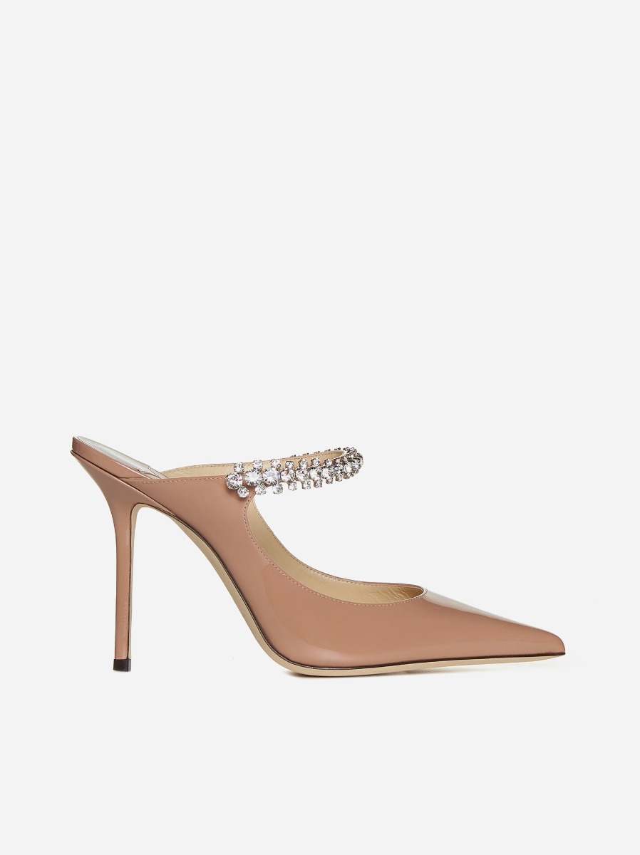 JIMMY CHOO Mules Bing in vernice con cristalli