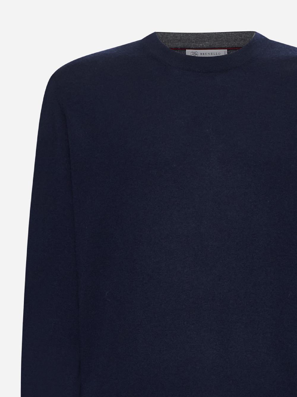 BRUNELLO CUCINELLI Maglia Girocollo In Cashmere Blu
