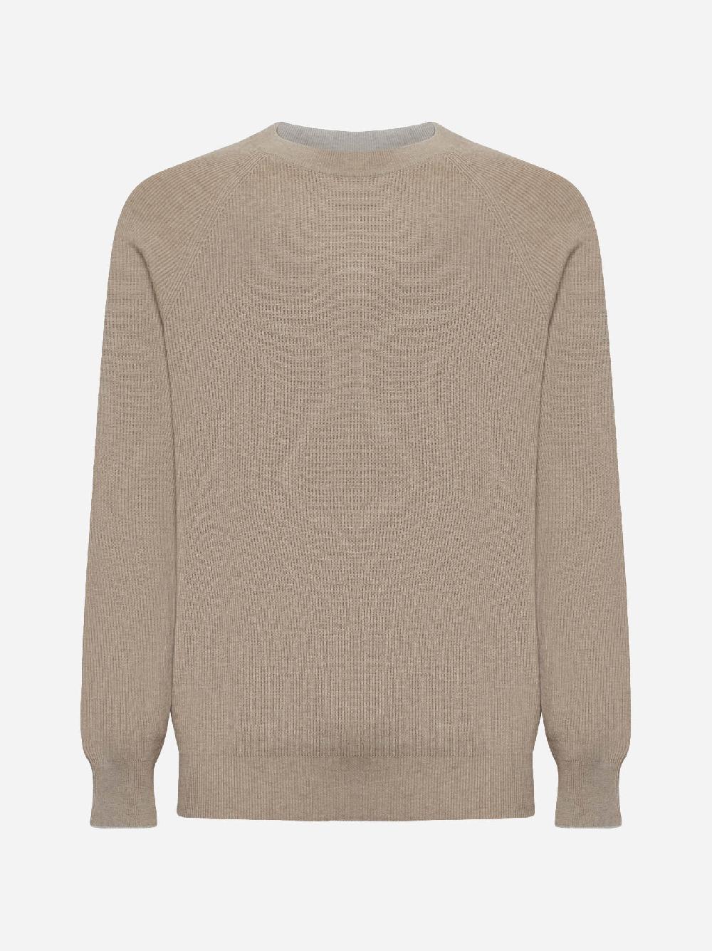 BRUNELLO CUCINELLI Maglia girocollo in cotone beige