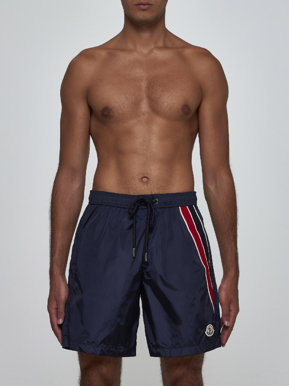 MONCLER Shorts Da Mare Con Logo