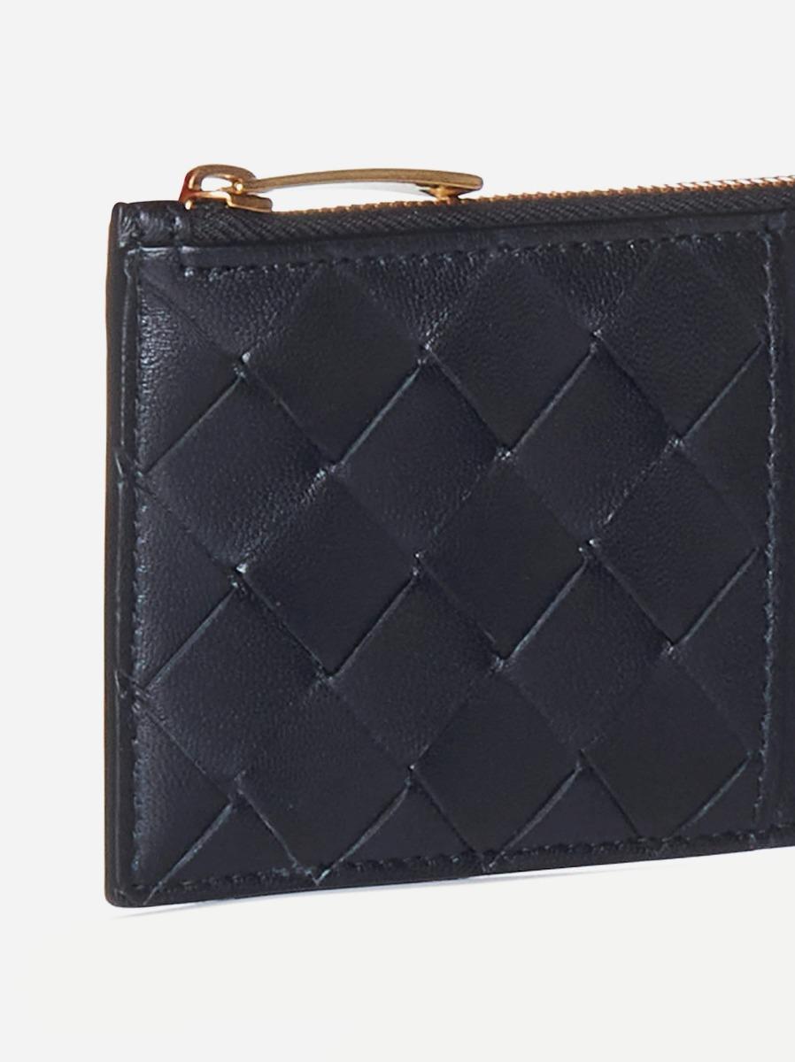 BOTTEGA VENETA Portacarte Con Zip In Pelle Intrecciato