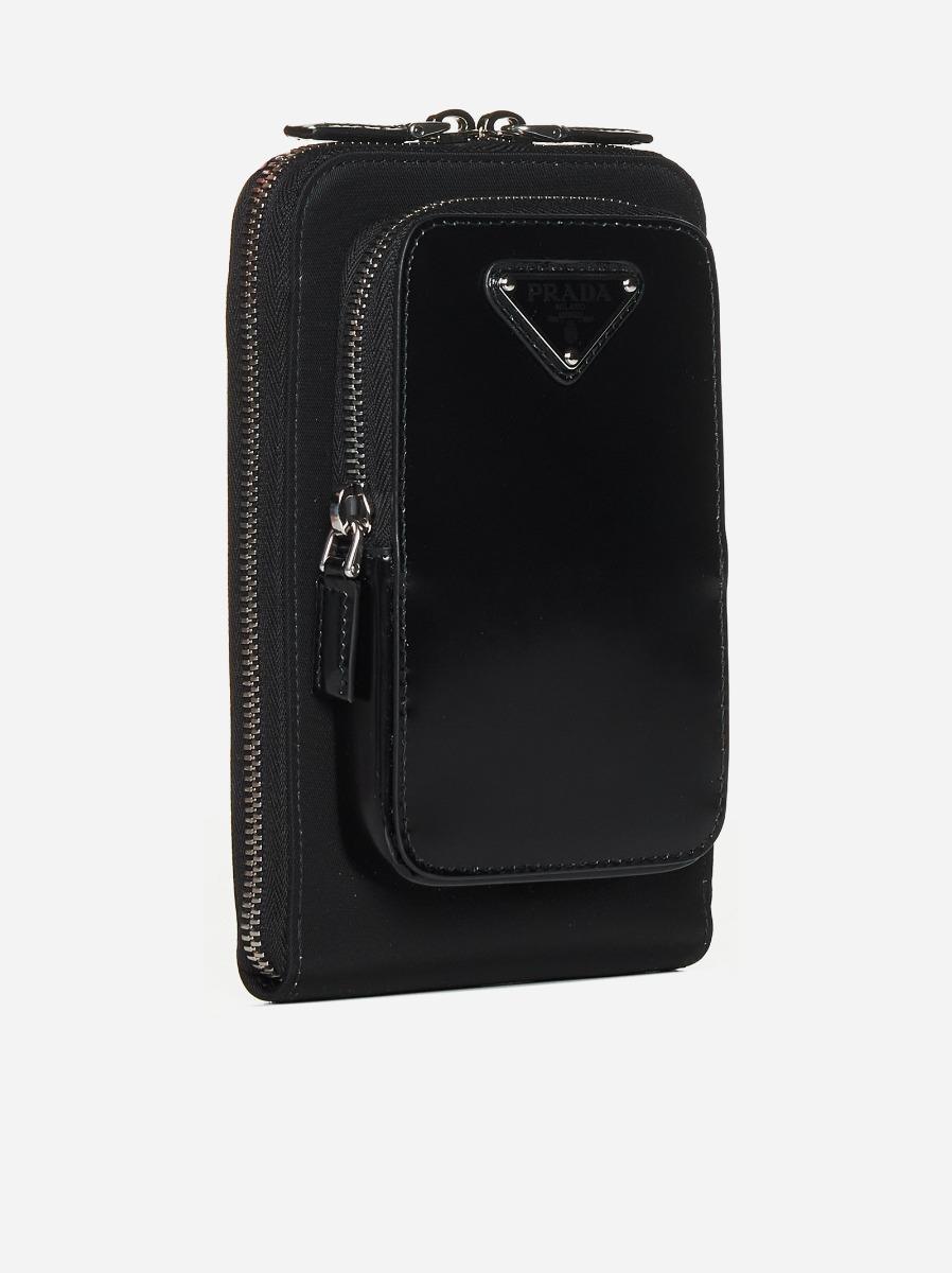 PRADA Borsa A Tracolla In Pelle E Re-Nylon