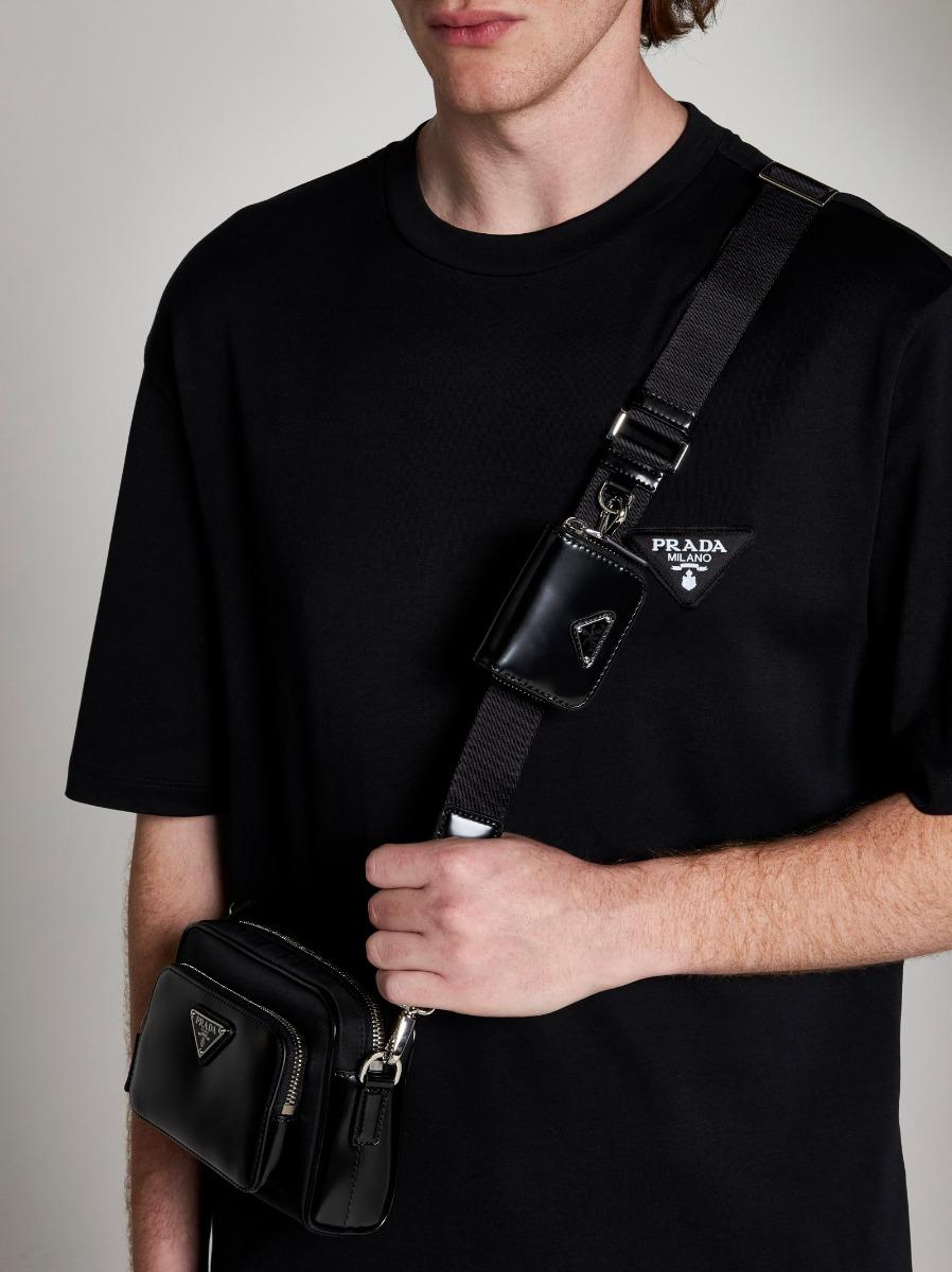 PRADA Borsa A Tracolla In Re-Nylon E Pelle