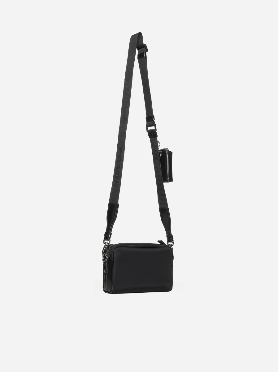 PRADA Borsa A Tracolla In Re-Nylon E Pelle