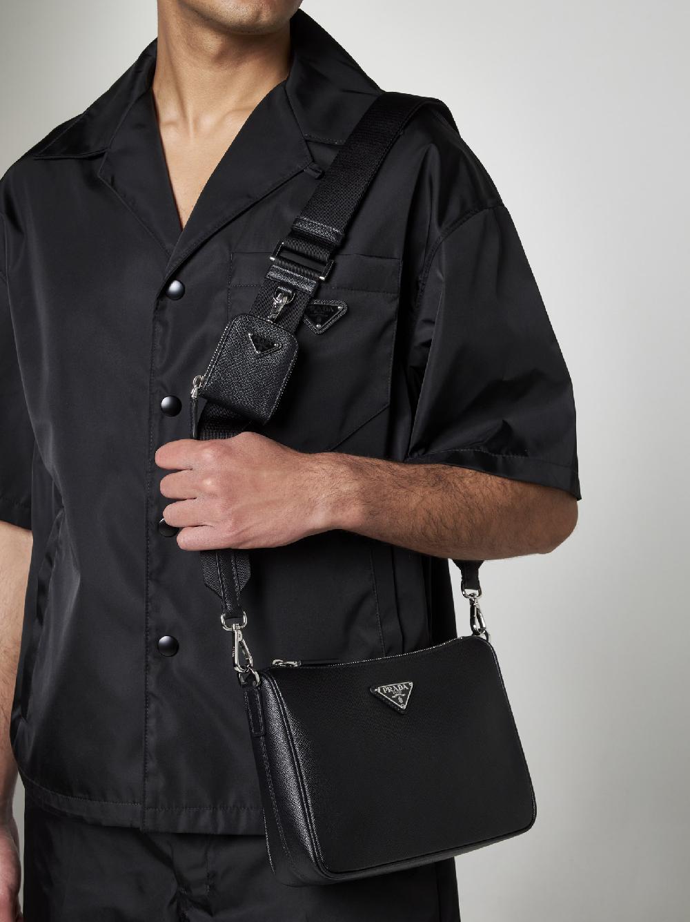 PRADA Borsa In Pelle Saffiano Con Placca-logo