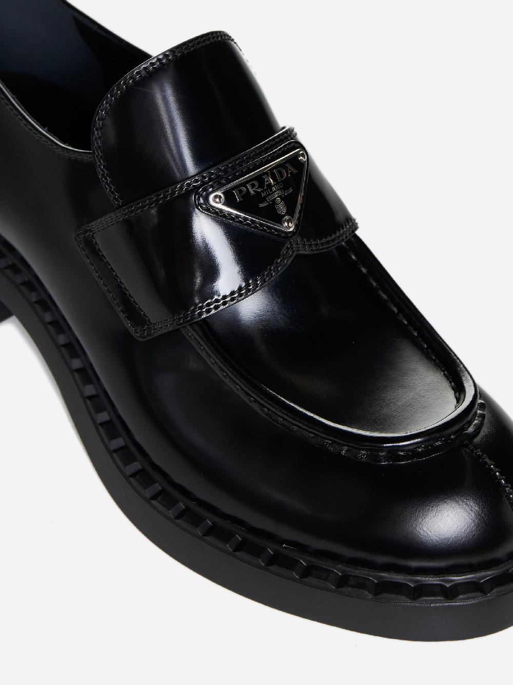 PRADA Mocassini In Pelle Con Placca-logo